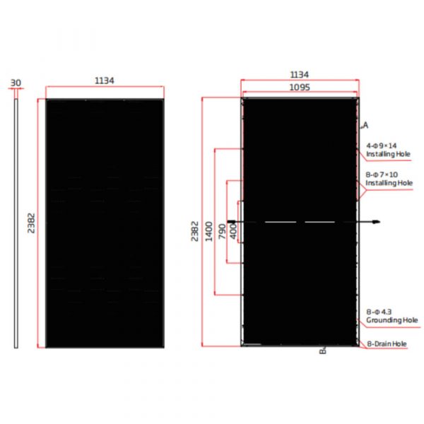 29.76kW Off-Grid Solar Energy System | 3×11kW Hybrid Inverters + 2×15.36kWh LiFePO4 Batteries + 48×620W Mono PERC Panels - Image 2