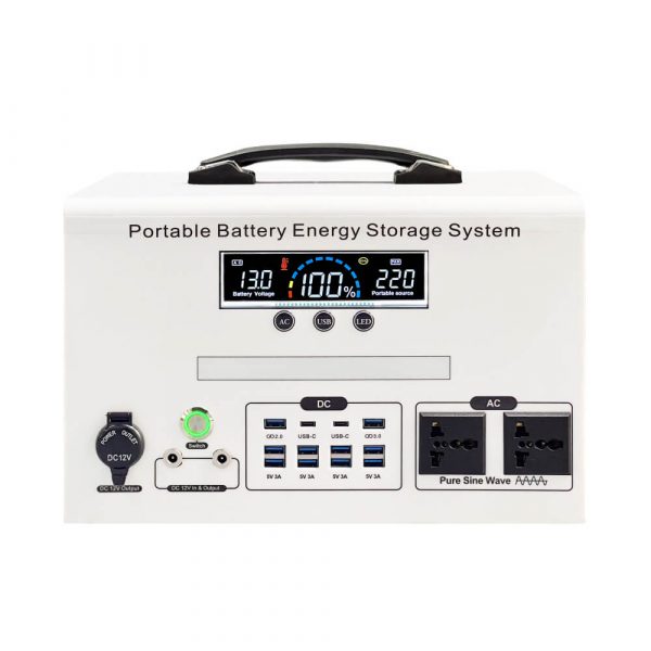 1200W Portable Power Station – 1088Wh LiFePO4 Battery, Pure Sine Wave, USB/DC/AC/Cigarette Outputs, Metal Shell - Image 2
