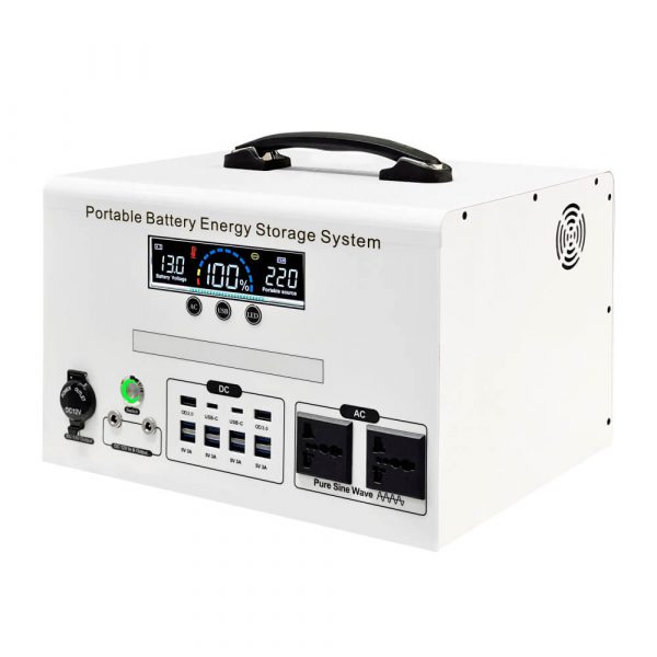 1200W Portable Power Station – 1088Wh LiFePO4 Battery, Pure Sine Wave, USB/DC/AC/Cigarette Outputs, Metal Shell