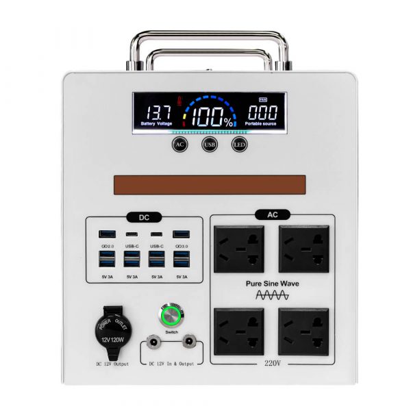 1600W Portable Power Station – 1280Wh LiFePO4 Battery, Pure Sine Wave, 10×USB, AC/DC/Cigarette Outputs, Rugged Metal Case - Image 5