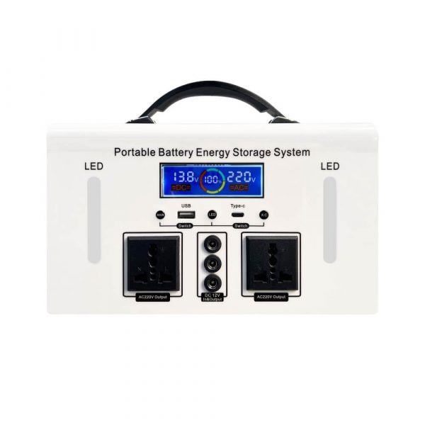300W Portable Power Station – LiFePO4 Battery, AC/DC/USB Outputs, LED Light, LCD Display, Metal Shell - Image 3