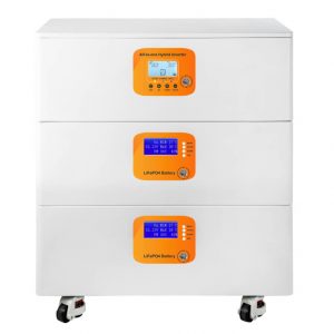 30kWh All-in-One Stacked Energy Storage System | 48V 11kW Hybrid Inverter + Dual LiFePO4 Battery Packs with Smart BMS & LCD