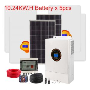 49.6kW Off-Grid Solar Energy System | 5×11kW Hybrid Inverters + 5×10.24kWh LiFePO4 Batteries + 80×620W Mono PERC Panels
