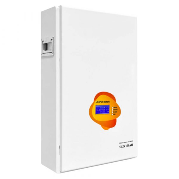 51.2V 100Ah Wall-Mounted LiFePO4 Battery | 5kWh Smart Energy Storage System with BMS & LCD Display - Image 3