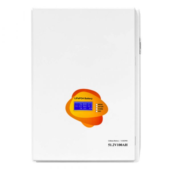 51.2V 100Ah Wall-Mounted LiFePO4 Battery | 5kWh Smart Energy Storage System with BMS & LCD Display - Image 5