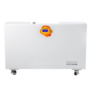 51.2V 519Ah Wall-Mounted LiFePO4 Battery | 26kWh High-Capacity Energy Storage with Smart BMS, RS485/CAN & LCD Display