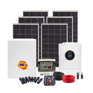 Complete Off-Grid Solar Power System | 5.5kW Inverter + 5.12kWh LiFePO4 Battery + 8× 620W Mono PERC Solar Panels