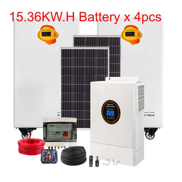 59.52kW Off-Grid Solar Energy System | 6×11kW Hybrid Inverters + 4×15.36kWh LiFePO4 Batteries + 96×620W Mono PERC Panels